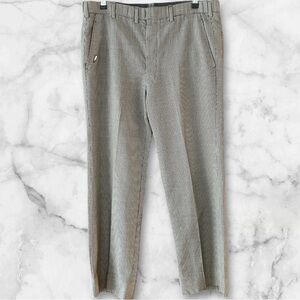 Vintage 1970s Men’s Houndstooth Wool Trousers | High Waist | 36x28